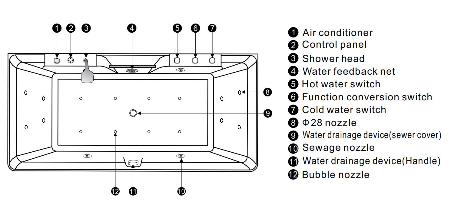 AX221A Computer Massage cylinder part names