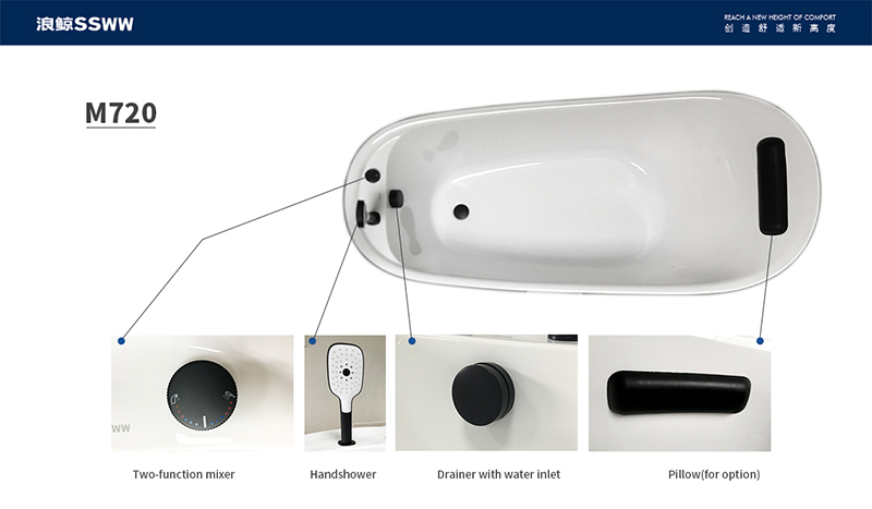 SSWW FREE STANDING BATHTUB M720 FOR 1 PERSON