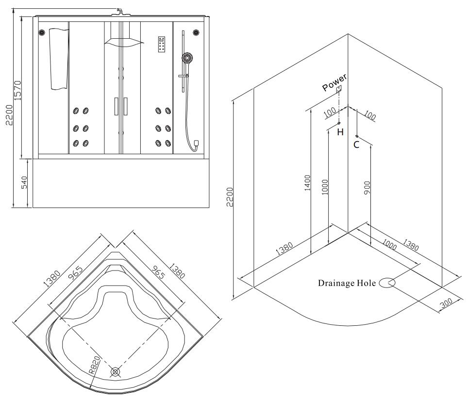 Water and supply installation illustration of BU110